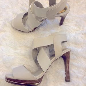Nude/cream sandal heels